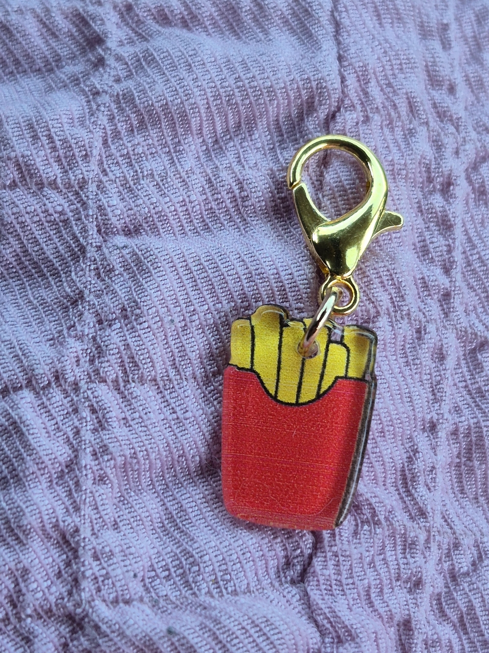 French Fries Zipper Charm ☆ Cute Novelty Keyholder Bag Purse Backpack Accessory